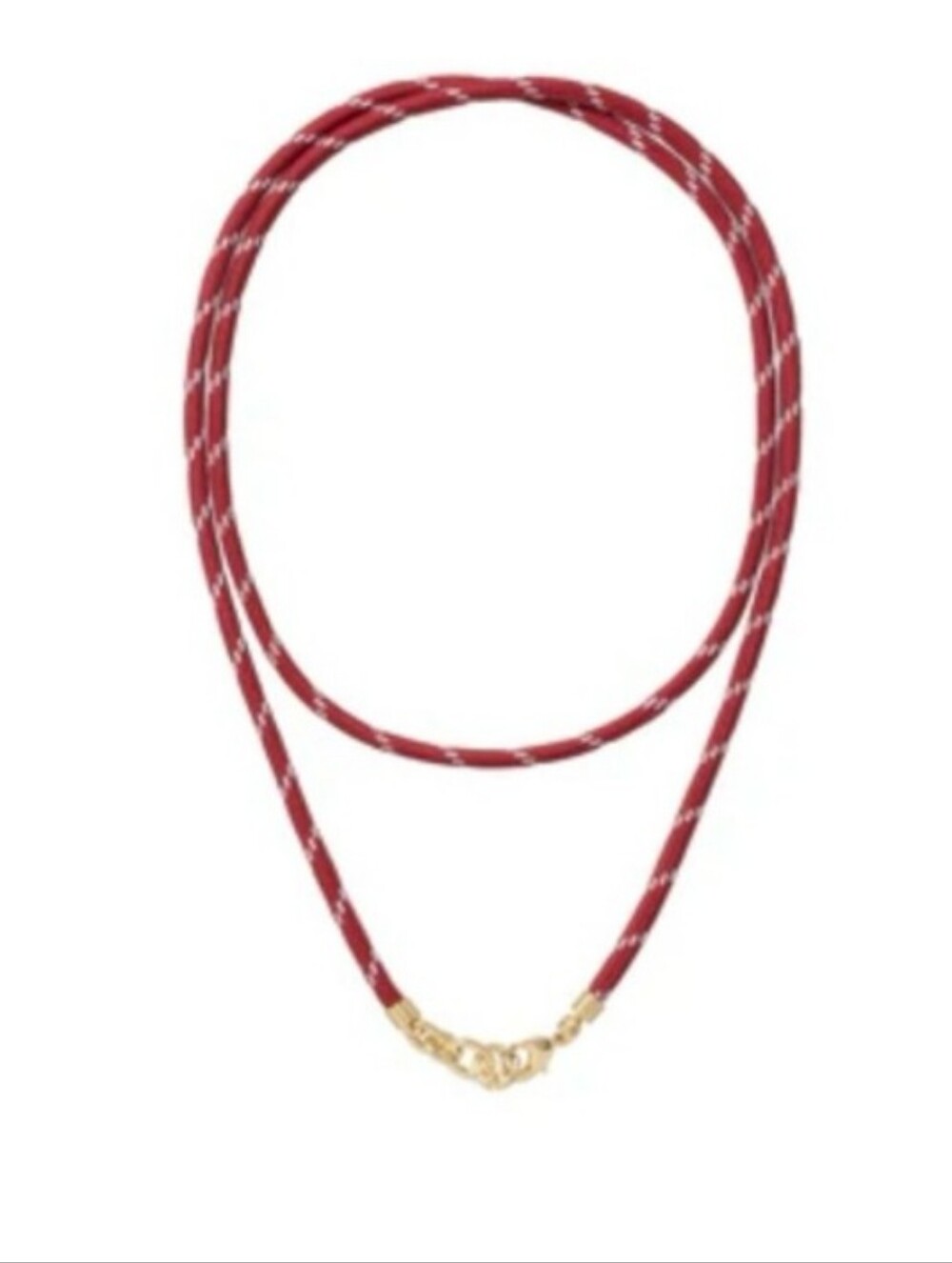 Roxanne Assoulin Red Braided Cord Necklace with Gold Hardware
